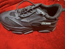 Steve Madden Black Mesh Synthetic Low-Top Sneaker