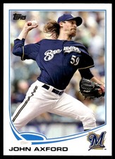 John Axford 2013 Topps #59 Milwaukee Brewers MLB READ FREE SHIPPING AutographDen