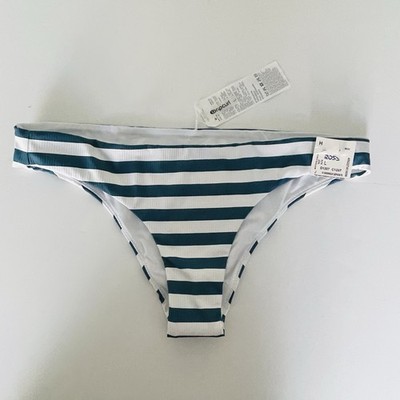 Rip Curl Bikini Bottom Women's Large Stripe Premium Surf Cheeky Swim Surf NEW