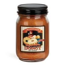 Crossroads Maple Pumpkin Donut, Pint Mason Jar, 12 oz,Candle Holders