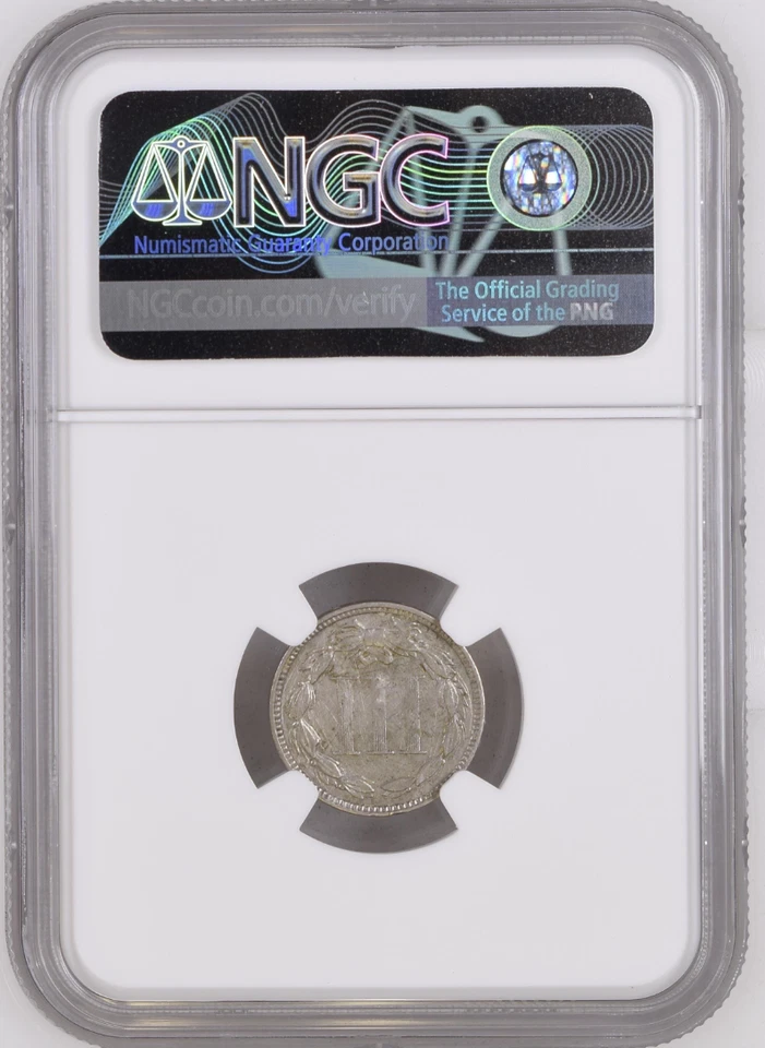✯ EXTREMELY RARE KEY DATE - 1876 3CN Three Cent Nickel NGC (NO CAC) XF+++ ✯ - Image 3 of 4