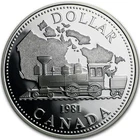 1981 $1 Canada Silver Dollar - Transcontinental Railroad  KM#130