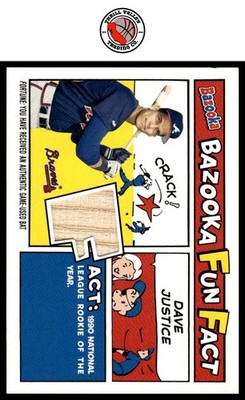 2005 Bazooka #FF-DJ2 Game Used Bat David Justice GET EVERY 4TH FREE