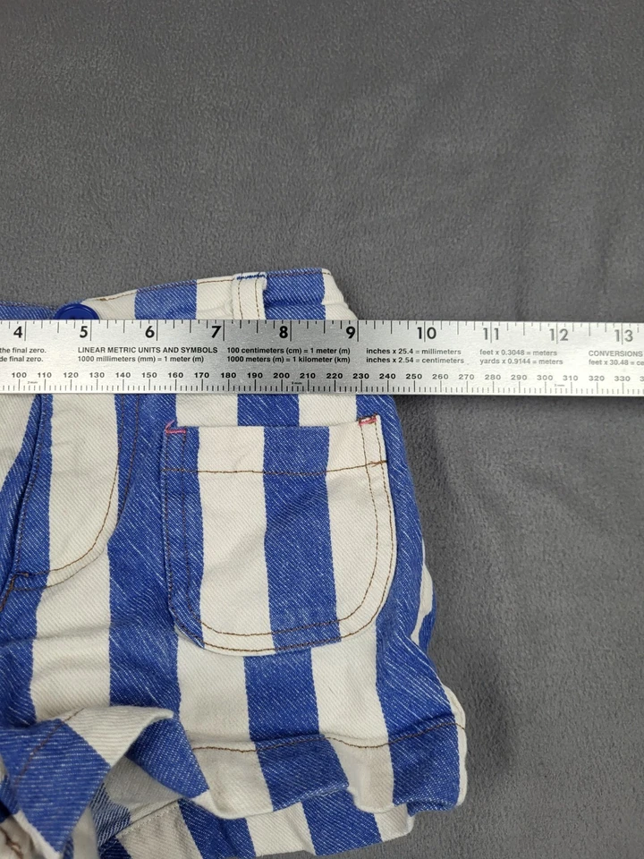 Mini Boden Shorts Kids 4 5yr Blue Stripe Pockets Jail Stripes Playful Elastic - Image 4 of 4