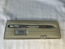 Vtg Cross Chrome Ball Point Pen 3502 New In Box Paper Work Life Time Warrenty