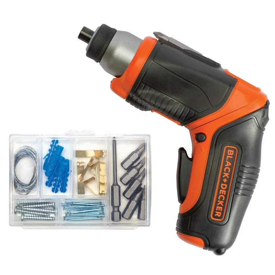 Black & Decker BDCS40BI 4V MAX Cordless Screwdriver w/ Picture-Hanging Kit New