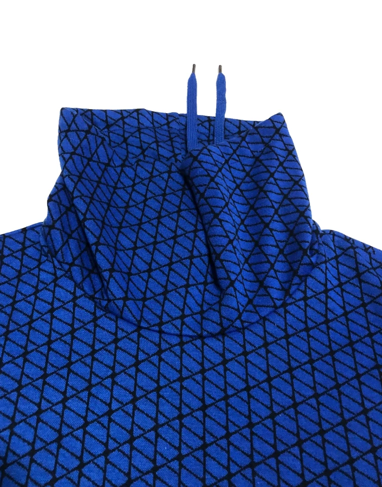 Sudadera para mujer Liz Claiborne cuello capucha manga 3/4 azul audaz/negro mediana $44 Foto 4 de 4