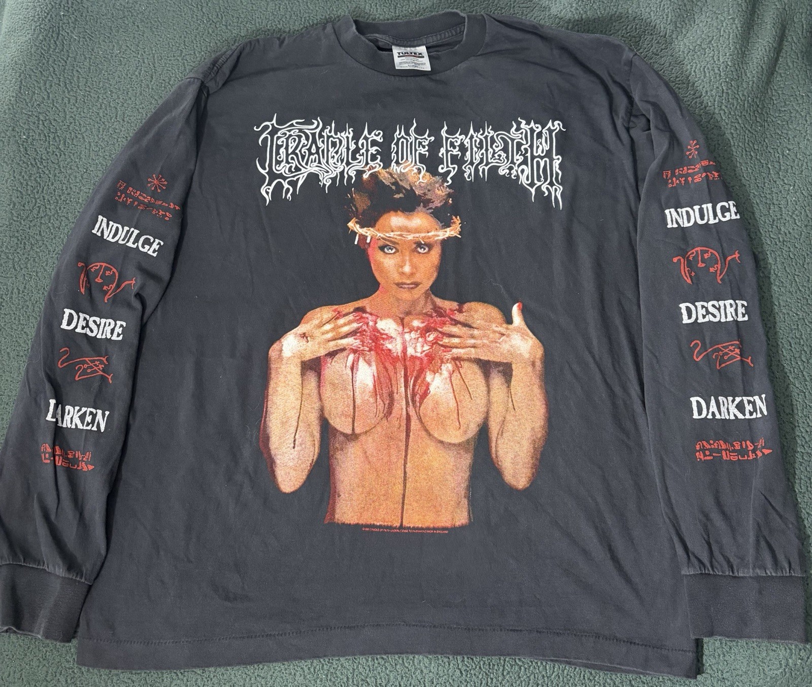 Rare Vintage Cradle Of Filth Single Stitch shirt Xl Bootleg band tee