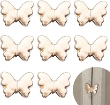 8 Pair Butterfly-Shaped Magnetic Curtain Closure – Clips Golden 
