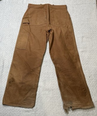 VERY RARE 1940s Vintage Carhartt Double Knee Canvas Work Pants No