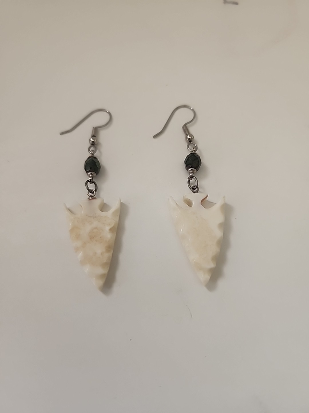 Dangle Ivory Arrowhead Earrings - image 3