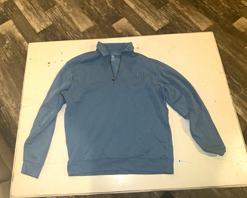 Under Armour Men's Blue Fleece 1/4 Zip Mock Neck Loose Fit Sweatshirt L/G