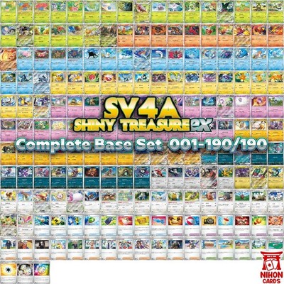 Pokemon Japanische Karten SV4a Shiny Treasure Complete Base Set 001-190/190