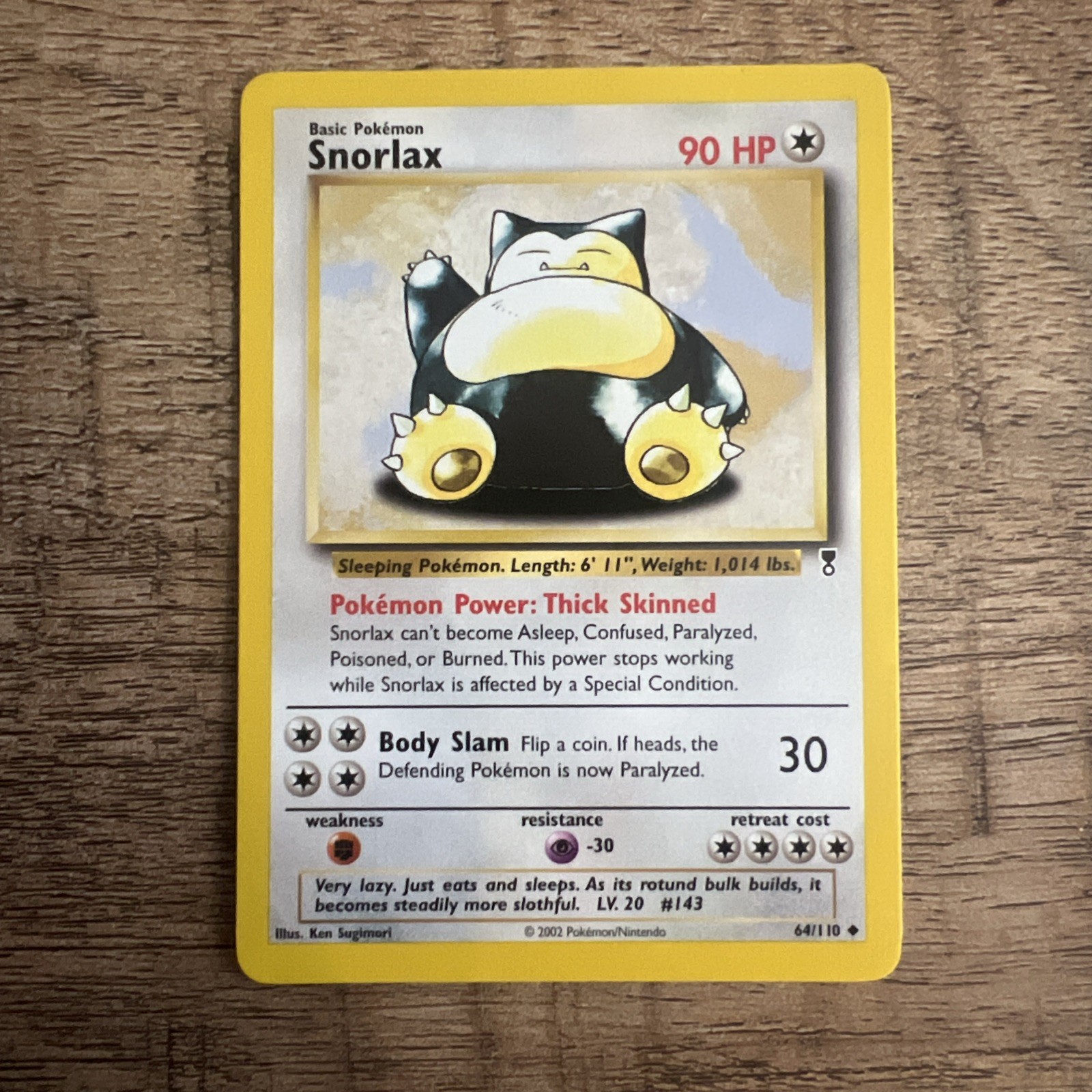 Pokémon TCG Snorlax Legendary Collection 64/110 Regular NM Condition Vintage