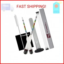Fermtech Glass Triple Scale Hydrometer Kit – Test ABV, Brix, Gravity for Wine, B