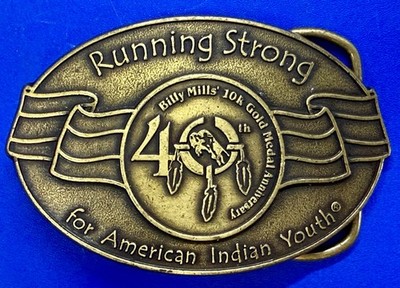 Running Strong for American Indian Youth Organization Billy Mills Belt Buckle
