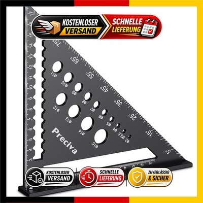 Preciva Multifunktions-Winkelmesser 18cm Aluminium Anschlagwinkel 45/90 Grad