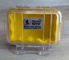 Pelican 1010 Micro Case Series Yellow Made in USA Latching Protective Case