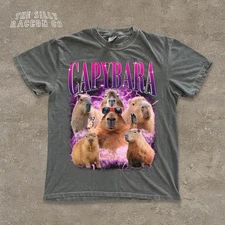 Capybara Bootleg Shirt, Retro 90s Rap Unisex Tee, Funny Meme T-Shirt