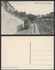Italy Livorno Old Postcard Funicolare Montenero Funicular Railway Station, Train