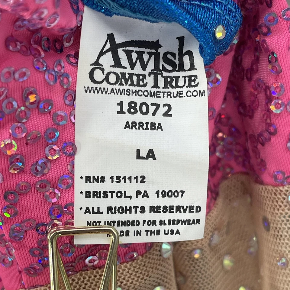 Awish Come True Dance Romper Junior Sequin Fringe Costume Mardi Gras USA Size LA - Image 4 of 4