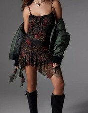 Urban Outfitters Kimchi Blue Rosebud Asymmetrical Mini Dress Sz M