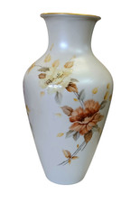Heinrich & Co. Bavaria Porzellan Vase Blumenvase mit Goldrand handgemalt 1182