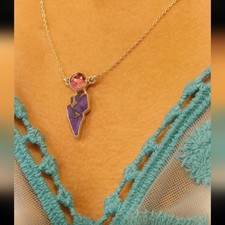 Lightning Bolt Turquoise Sterling Gemstone Bar Necklace