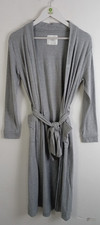 M&S Women's Wide Ribbed Dressing Gown With Belt Size Small In Grey New