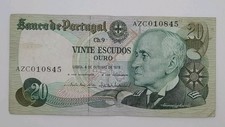 1978 Banco De PORTUGAL - 20 Portuguese Escudos Banknote Serial No. AZC 010845
