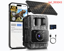 Solar Trail Camera WiFi Bluetooth - 4K 64MP Game Camera with 6000mAh Battery