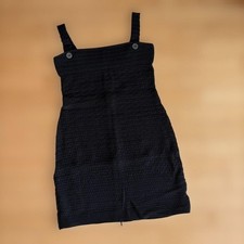 New CHANEL Black Cami Dress Textured Fabric Spring Summer Size 36 SR2197