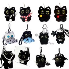 Black Cat Plush Toy Doll Keychain Pendant Kitten Bag Charm Gift