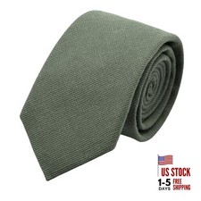 Cotton Boys Tie 12-14 Years, Adjustable Kids Tie Solid Color Ties for Green