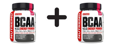2 x Nutrend BCAA 4:1:1 Energy Powder, Raspberry - 500g (49,99 EUR/kg)