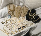Vtg Lot 175 Pc Trifari Brooches Coin Necklaces Avon Signed Unsign GOLD TONE 5#