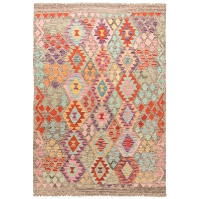 Kelim Afghan 158x221 cm Handgewebter Orientteppich kilim Wolle Carpet Rug