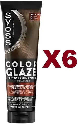 6PCS SYOSS GLAZE COLOR WITH INTENSE BROWN LAMINATION EFFECT 130ML PROFESSIONAL