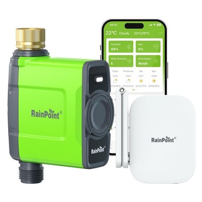RAINPOINT Bewässerungscomputer WLAN mit Messingeinlass und Smart Gateway, 1