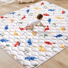 Odorless Premium Foam Baby Play Mat 79" x 71" Soft Microfiber Fabric Crawling