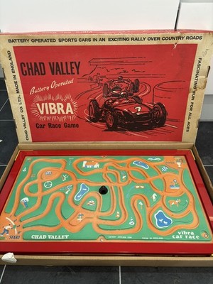Rare Vintage 1960,s Chad Valley TINPLATE Battery Operated Vibra Car Racing Game