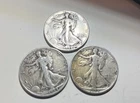 Silver 90% Walking Liberty Half Dollars 1944 P S D  1.17 oz  of Silver