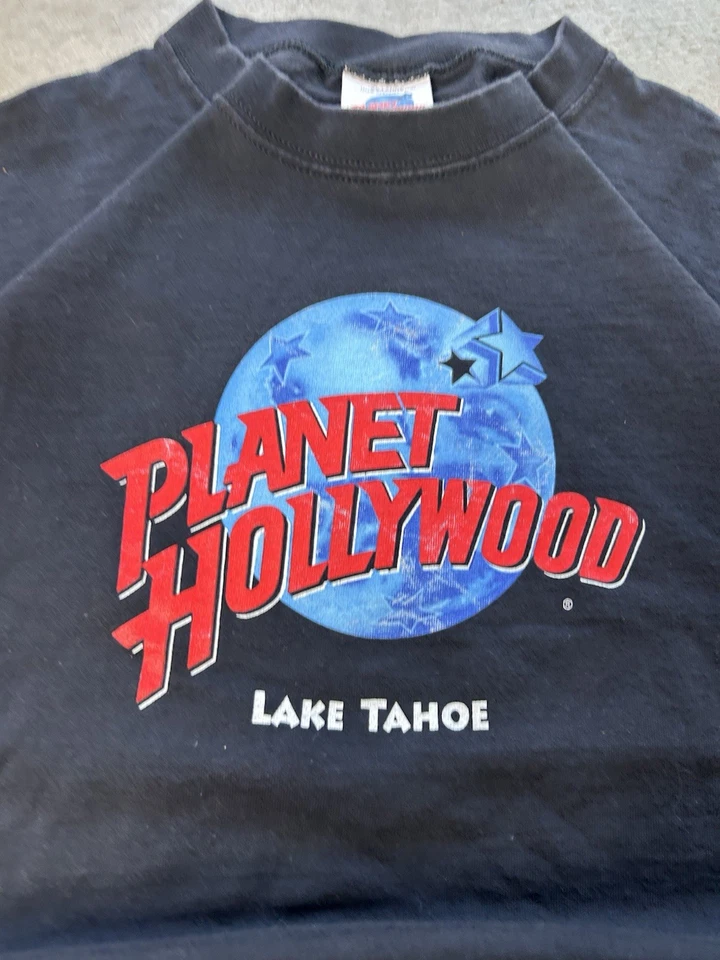 Camiseta De Colección Años 90 Planet Hollywood Talla 2XL Camisa Gráfica Lake Tahoe Desvanecida Foto 3 de 4
