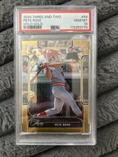 2024 Panini Three and Two Baseball Pete Rose Holo Gold 02/10 Reds #54. SSP POP 1