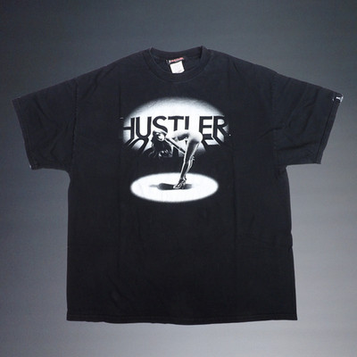 VINTAGE HUSTLER HARDCORE SINCE 74 STRIP GIRL BLACK SHORT SLEEVE T-SHIRT XX-LARGE