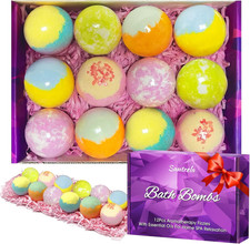 Bath Bombs for Women, 12Pcs Relaxing Bath Bomb Gift Set, Rich Fizzies