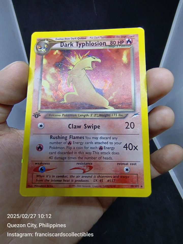 Pokemon Card - DARK TYPHLOSION #10 - HOLO 1ST EDITION (NEO DESTINY) YEAR 2002 - Image 4 of 4