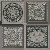 Versace Tapete Silber Ornament Im Kachel Muster – Grau, Schwarz