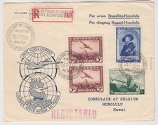 BELGIUM 1939 official illustrated FFC *BRUXELLES-CONSULATE of BELGIUM HONOLULU*