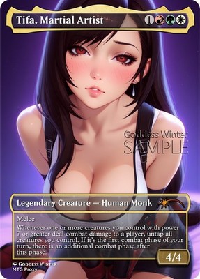 MTG FF - Tifa, Martial Artist - Fanart Borderless Style - EDH / Playtest